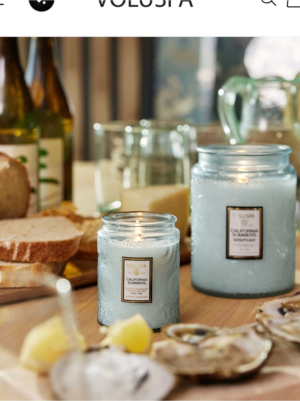 Voluspa Bundle Lght Blue Textured Glass Candle Jar French Cade Lavender, 2x1